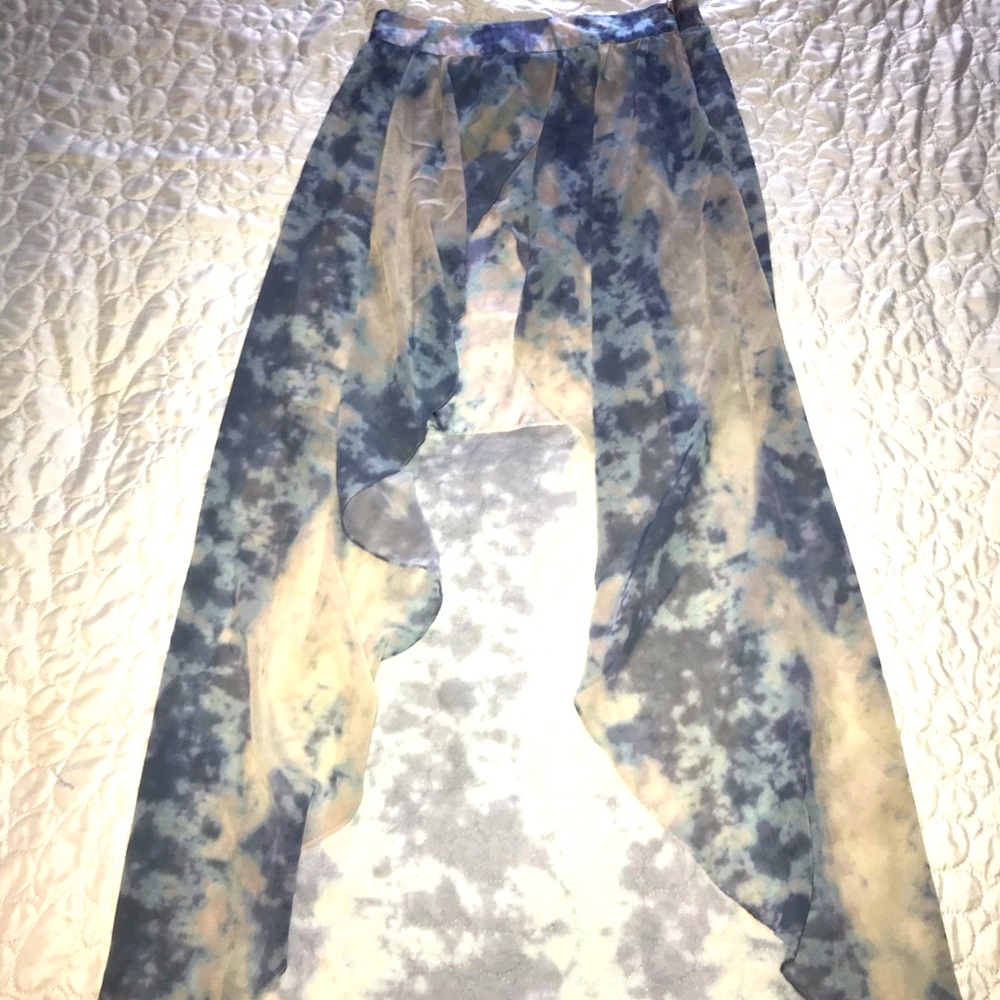 UO Kimchi Blue layered tulip skirt with hi/lo hem